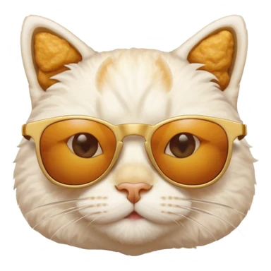 White Cat with sun glasses and this cat is made from nugget sticker