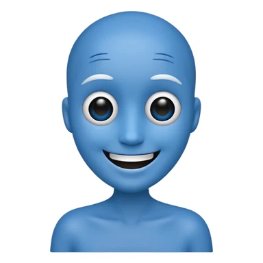 Blue stick figure happy sticker