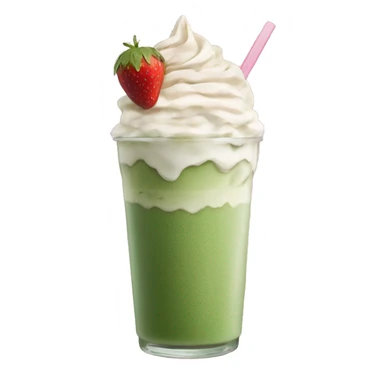 iced matcha latte with strawberry whipped cream  sticker