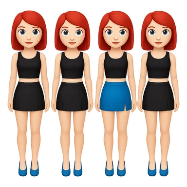Change hair color to red, keep all other features the same, in emoji style with no background. sticker
