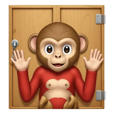 monkey knocking on door sticker