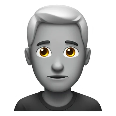 a man with a sad face sticker