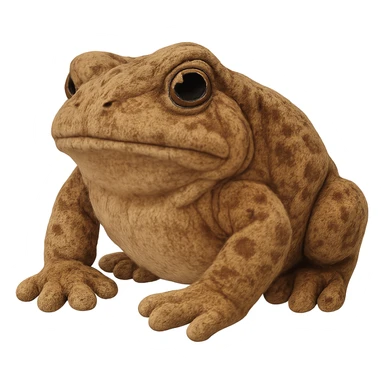 realistic bufo frog doll, plush toy, soft textures, detailed, no background sticker