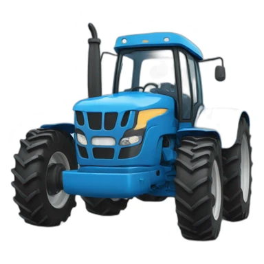 cartoon blue tractor with eyes sticker