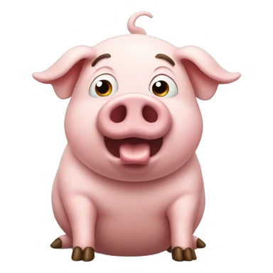Pig with a poop sticker