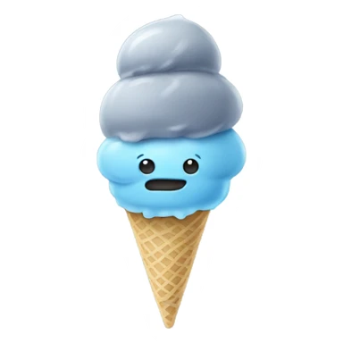 Grey blue ice cream sticker