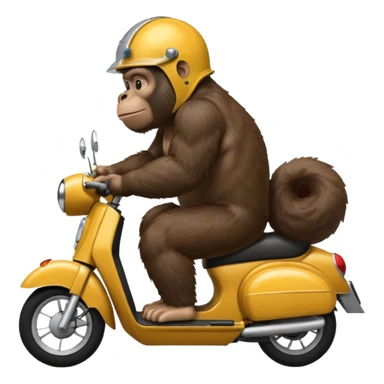 Gorilla riding a moped sticker