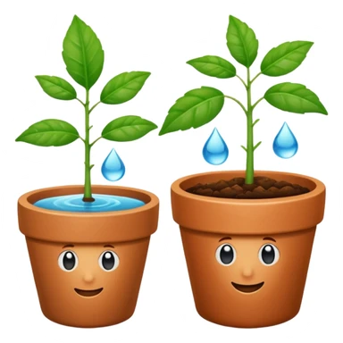 calendar emoji with most dates as plants, one date has a leaf, one has a water drop, and one has a pot, all spaced out sticker