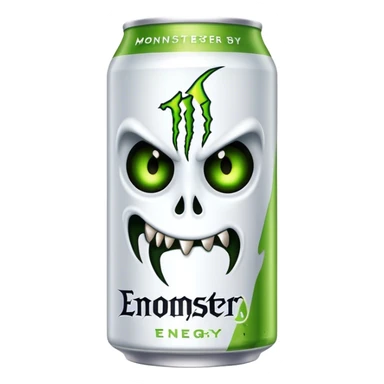 White monster energy drink sticker