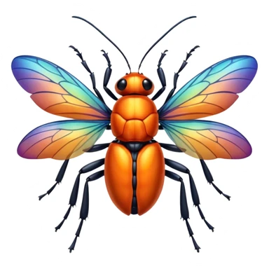 very shiny orange bug with wings  sticker