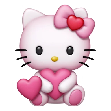 hello kitty with heart sticker