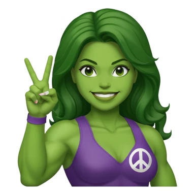 She hulk with a peace sign  sticker