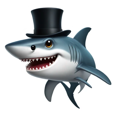 shark with tophat sticker