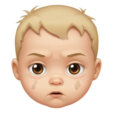 suspicious dirty baby with messy face and side-eye expression sticker