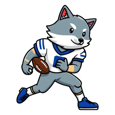 Wolf football player ready to tackle sticker