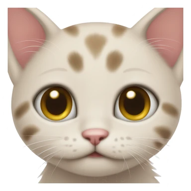 very small kitten with big eyes blushing and cute sticker