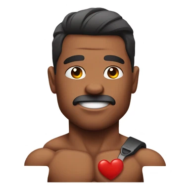 muscle with heart tattoo sticker