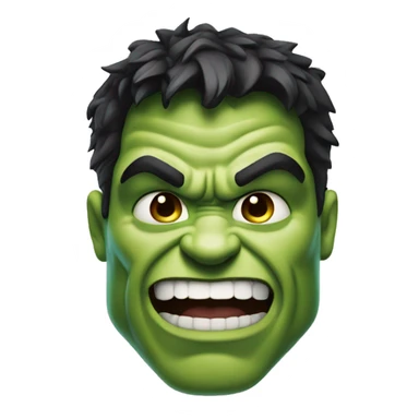 a hulk face with one eye brow raised smiling sticker
