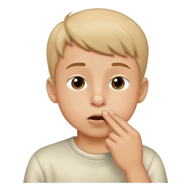 Boy picking his nose sticker