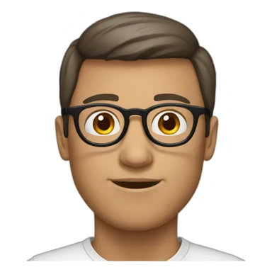 white-male-brunette-black-round-glasses sticker