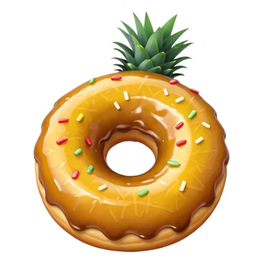 Donut with pineapple sticker