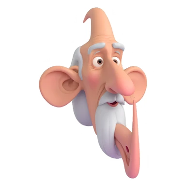 old man with a long nose sticker