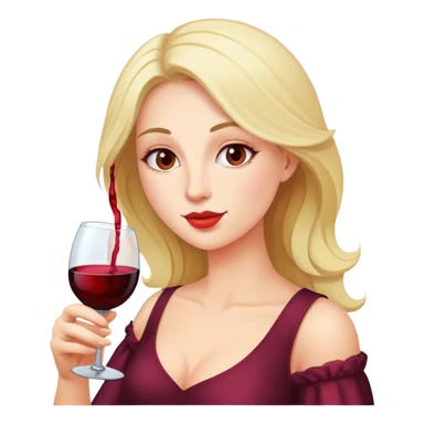Lady drinking wine sticker