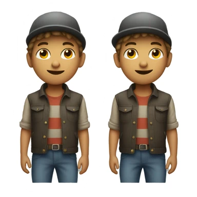 boy in hat gazing forward sticker