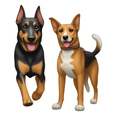 coonhound and German shepherd mix dog walking sticker