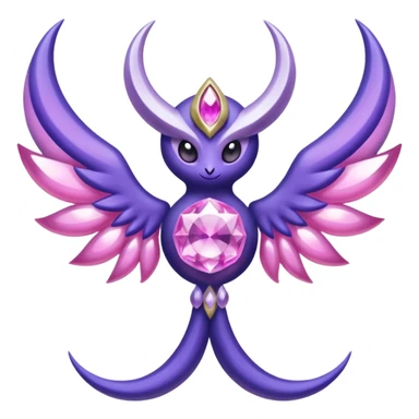 Pokemon legendary purple and pink crystal lunala sticker