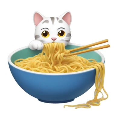 Cat eating noodles  sticker