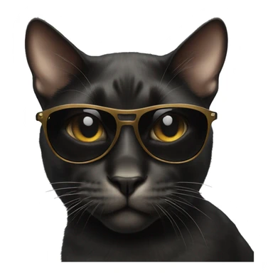 Black cat with leopar sunglasses  sticker