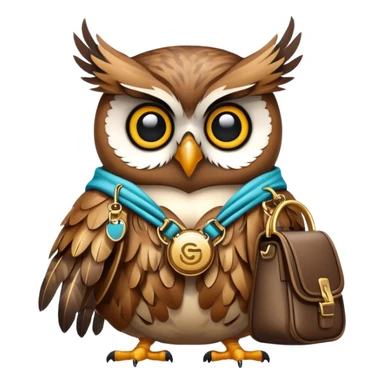 Owl with hip hop bag sticker