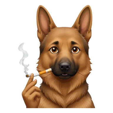 German shepherd smoking a cigarette  sticker