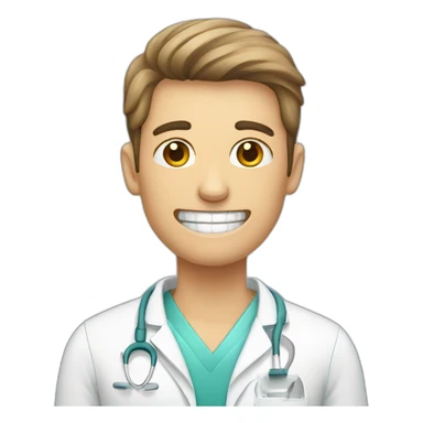 patient at the dentist clinic sticker