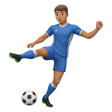 תיצור לי אימוג'י של בן אדם בועט בכדור עם הרגל ויש לו שריר sticker