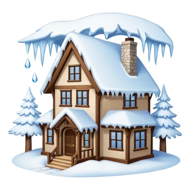 house buried in snow sticker