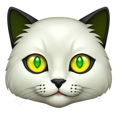 Black Cat with green and yellow eyes  sticker
