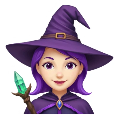 witch in purple hat cute sticker