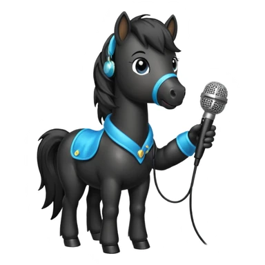 black pony with microphone sticker