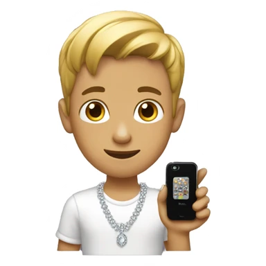 "boy with phone and jewelry" sticker