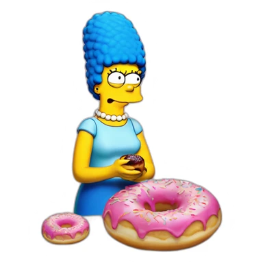 Marge des simpsons qui mange un donut sticker