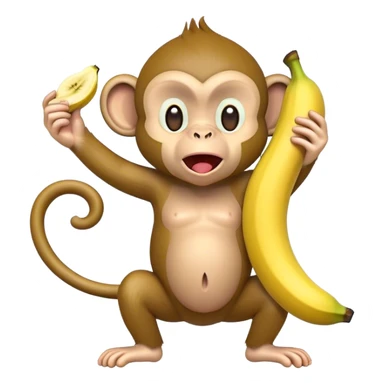 Monkey farting bananas sticker