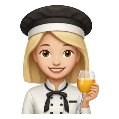 smiling girl in restaurant attire sticker