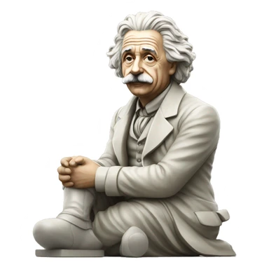 sitting philosopher-statue as albert einstein sticker