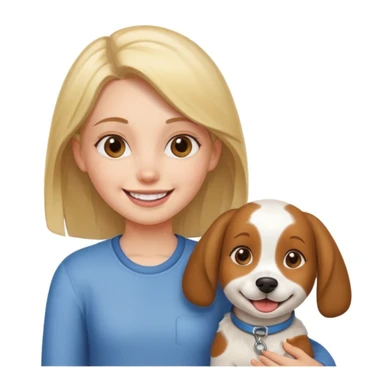 girl and her pet dog sticker