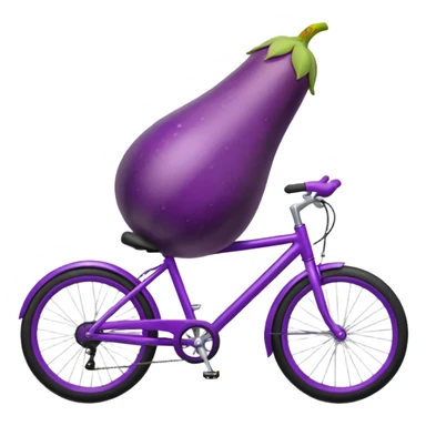 Eggplant riding a bicycle  sticker