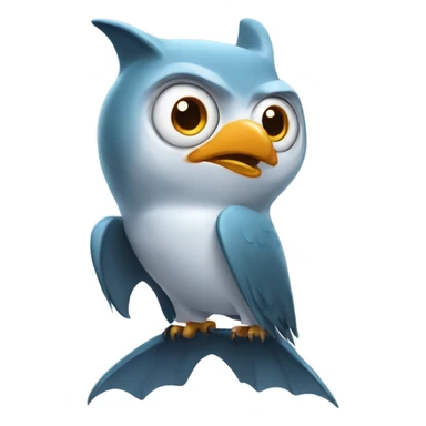 Owl with a shark hat sticker