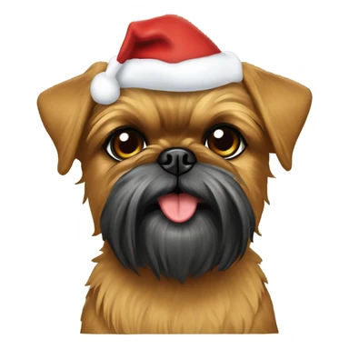 brussels Griffon Christmas hat  sticker