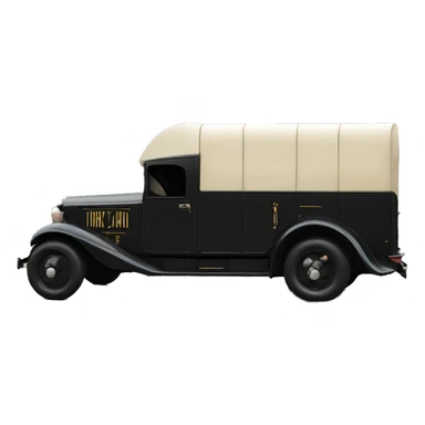 Art Deco Very long 1934 moving truck side view  sticker